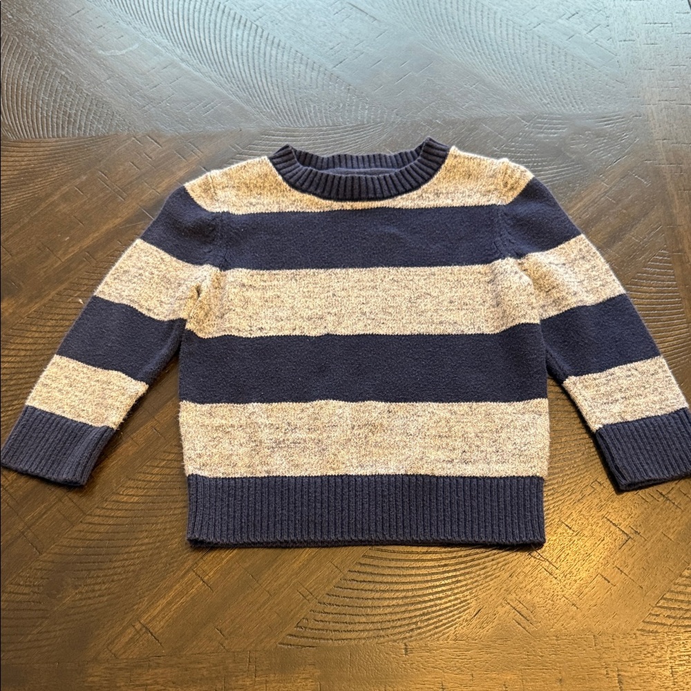 Baby GAP Striped Navy and Gray Sweater - 18-24 months